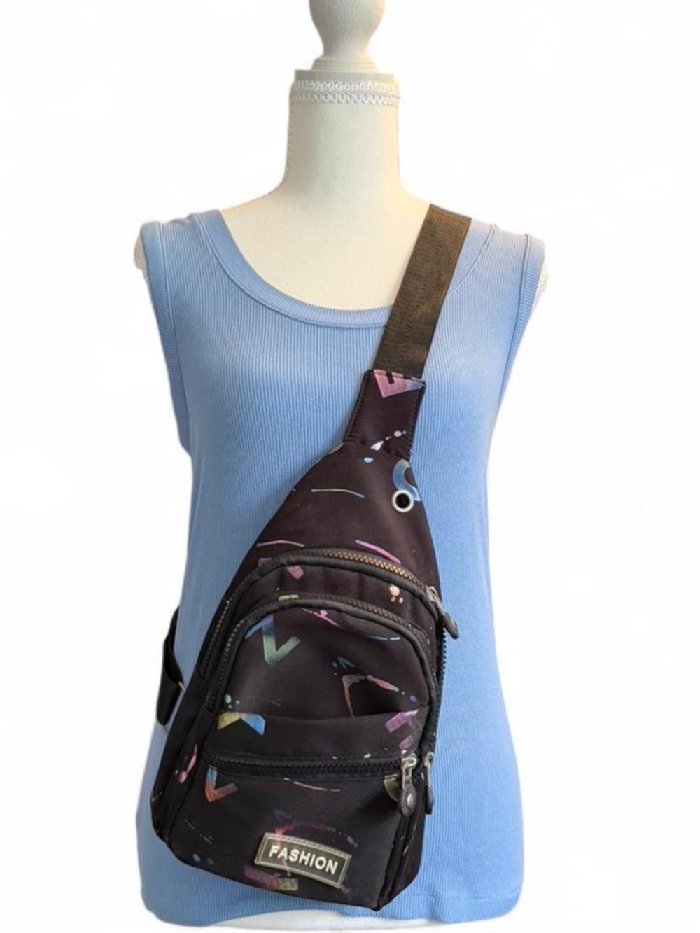 Black&multicolor Cross body Bag
